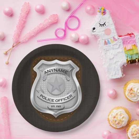 Personeelsagent Sheriff Cop NAME Badge Papieren Bordje (Feest)