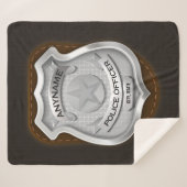 Personeelsagent Sheriff Cop NAME Badge Sherpa Deken (Voorkant (horizontaal))