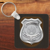 Personeelsagent Sheriff Cop NAME Badge Sleutelhanger (Voorkant)