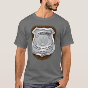 Personeelsagent Sheriff Cop NAME Badge T-shirt