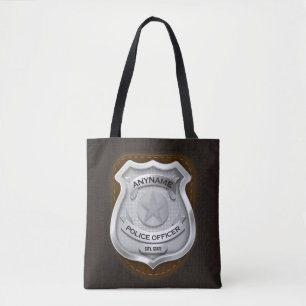 Personeelsagent Sheriff Cop NAME Badge Tote Bag