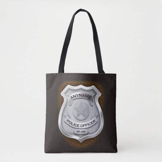 Personeelsagent Sheriff Cop NAME Badge Tote Bag (Voorkant)