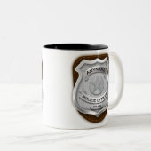 Personeelsagent Sheriff Cop NAME Badge Tweekleurige Koffiemok (Voorkant rechts)