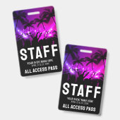 Personeelsbadge Evenement Backstage Badge (Voor- en achterkant)