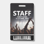 Personeelsbadge met barcode aangepaste evenementen badge (Achterkant)
