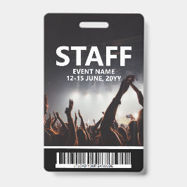 Personeelsbadge met barcode aangepaste evenementen badge