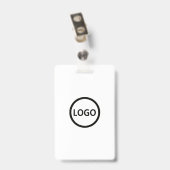 Personeelsbadge met moderne naam en eigen logo badge (Achterkant met clip)