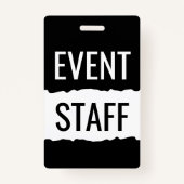 Personeelsbadges voor zwarte en witte evenementen badge (Achterkant)