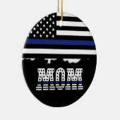 Personeelsbediende mam Cop Thin Blue Line Keramisch Ornament (Rechts)