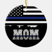 Personeelsbediende mam Cop Thin Blue Line Keramisch Ornament (Voorkant)
