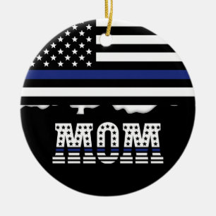Personeelsbediende mam Cop Thin Blue Line Keramisch Ornament