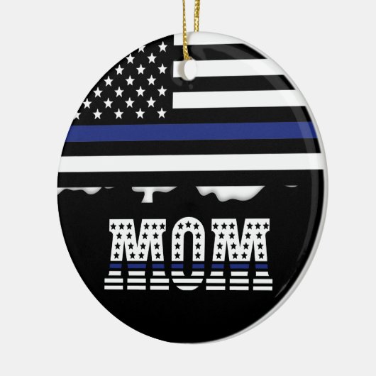 Personeelsbediende mam Cop Thin Blue Line Keramisch Ornament (Links)