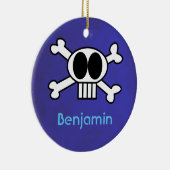 Personeelsbeenderen Cute Skull en Crossbones Keramisch Ornament (Rechts)
