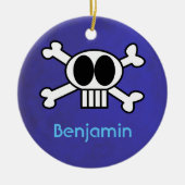 Personeelsbeenderen Cute Skull en Crossbones Keramisch Ornament (Voorkant)