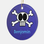 Personeelsbeenderen Cute Skull en Crossbones Keramisch Ornament (Links)