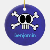 Personeelsbeenderen Cute Skull en Crossbones Keramisch Ornament (Achterkant)
