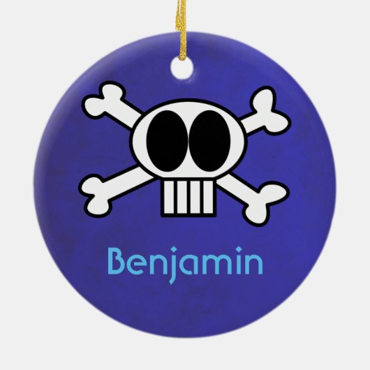 Personeelsbeenderen Cute Skull en Crossbones Keramisch Ornament (Achterkant)