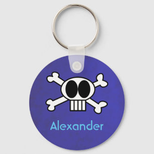 Personeelsbeenderen Cute Skull en Crossbones Sleutelhanger