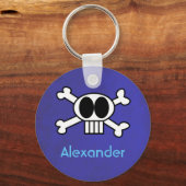 Personeelsbeenderen Cute Skull en Crossbones Sleutelhanger (Voorkant)