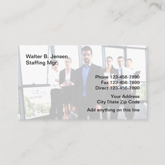 Personeelsbeheer Visitekaartje (Achterkant)