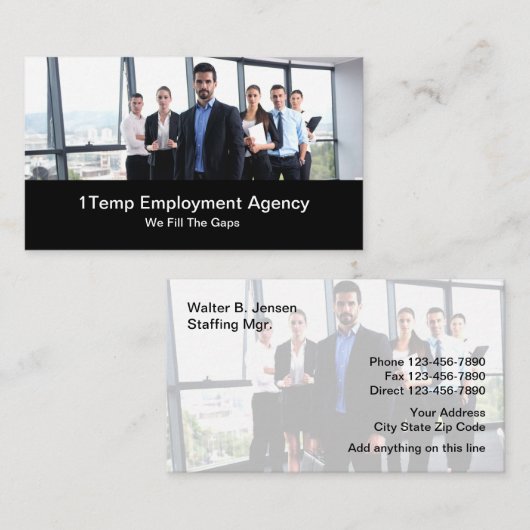 Personeelsbeheer Visitekaartje (Voorkant / Achterkant)