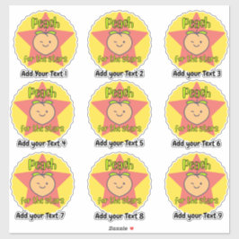 Personeelsbelonende Stickers voor peach-fruitleraa