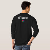 Personeelsblok Voeg hier Logo Mannen zwarte hoes t T-shirt (Achterkant volledig)