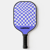 Personeelscontrole| Paars en wit Pickleball Paddle (Voorkant)
