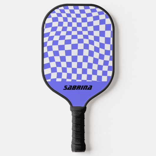 Personeelscontrole| Paars en wit Pickleball Paddle (Voorkant)