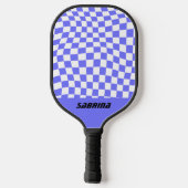 Personeelscontrole| Paars en wit Pickleball Paddle (Achterkant)