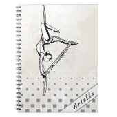 Personeelsdanseres dans marble check Cute Notitieboek (Voorkant)
