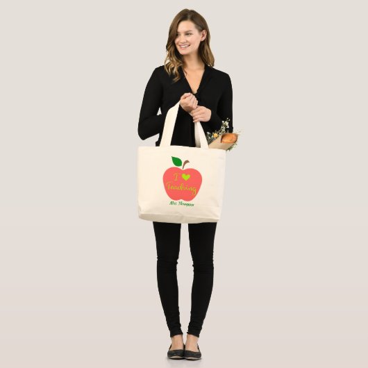 Personeelsdocent Apple Grote Tote Bag (Voorkant (model))