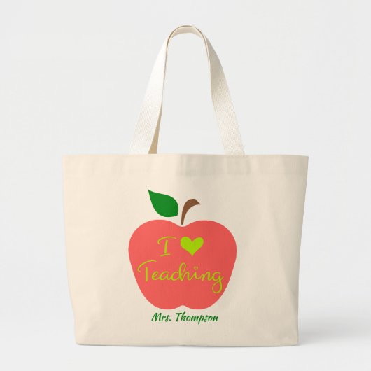 Personeelsdocent Apple Grote Tote Bag (Voorkant)