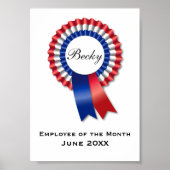 Personeelserkenningsprijs - Rood Wit & Blauwe Roze Poster (Voorkant)