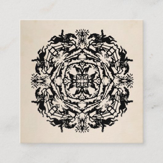 Personeelsformatie Equestrian Kaleidoscoop Vierkante Visitekaartje (Voorkant)