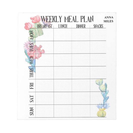 Personeelsformatie wekelijks notitieblok (Voorkant)