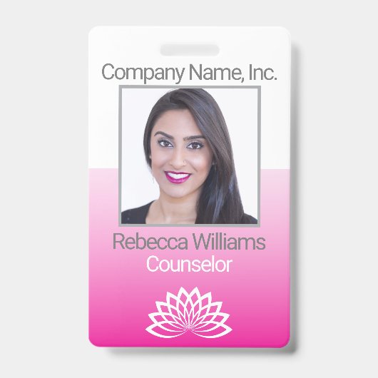 Personeelsfoto Badge - Roze (Voorzijde)
