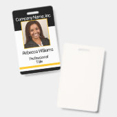 Personeelsfoto Badge - Zwart en Goud (Voor- en achterkant)