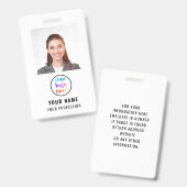 Personeelsfoto bedrijfs-ID-beveiligingsbadge Badge (Voor- en achterkant)