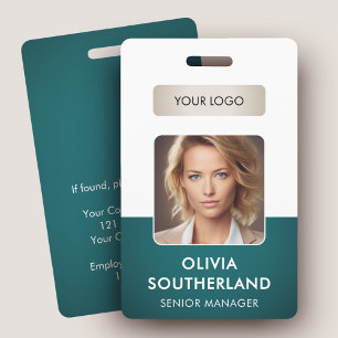 Personeelsfoto bedrijfslogo groene beveiligings-ID Badge
