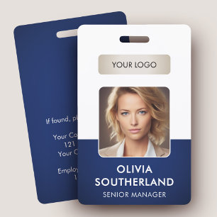 Personeelsfoto Bedrijfslogo Marine Beveiligings-ID Badge