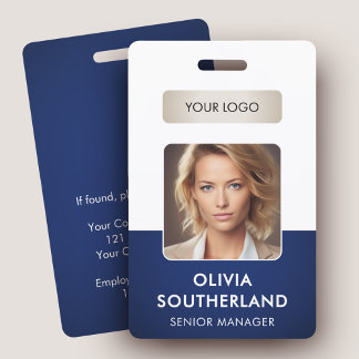 Personeelsfoto Bedrijfslogo Marine Beveiligings-ID Badge