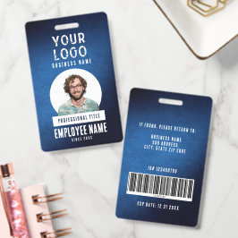 Personeelsfoto Blauwe Grunge Gradiënt Zakelijk Badge