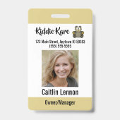 Personeelsfoto-ID Badge (Voorzijde)
