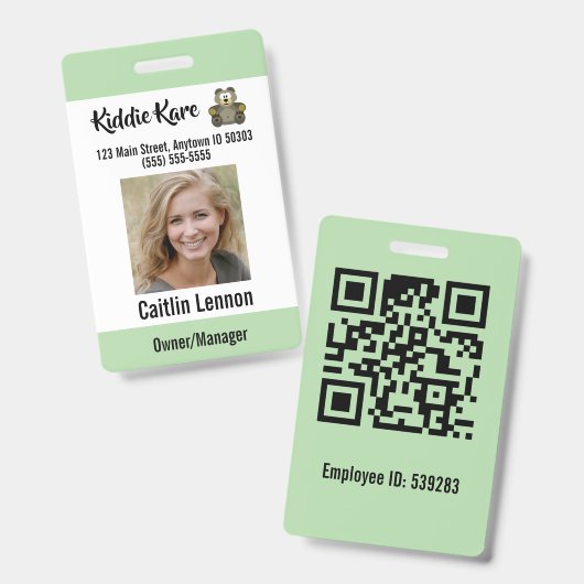 Personeelsfoto-ID Badge (Voor- en achterkant)