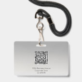 Personeelsfoto ID-badge | Grijs | QR-code optionee Badge (Achterkant met lanyard)