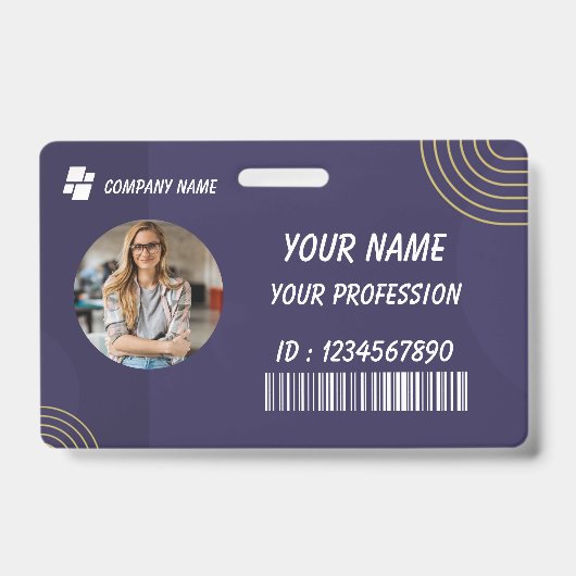 Personeelsfoto ID-badge voor docenten Badge (Voorzijde)