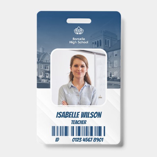 Personeelsfoto ID-badge voor docenten Badge (Voorzijde)