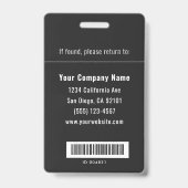 Personeelsfoto ID-barcode Badge (Achterkant)