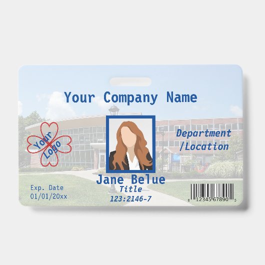 Personeelsfoto-ID, bedrijfs/campus fotobarcode Badge (Voorzijde)
